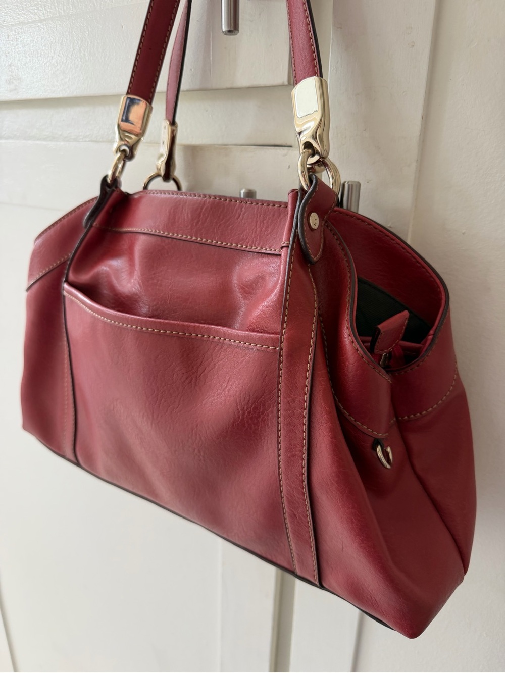 Liz Claiborne Red Leather Shoulder Purse